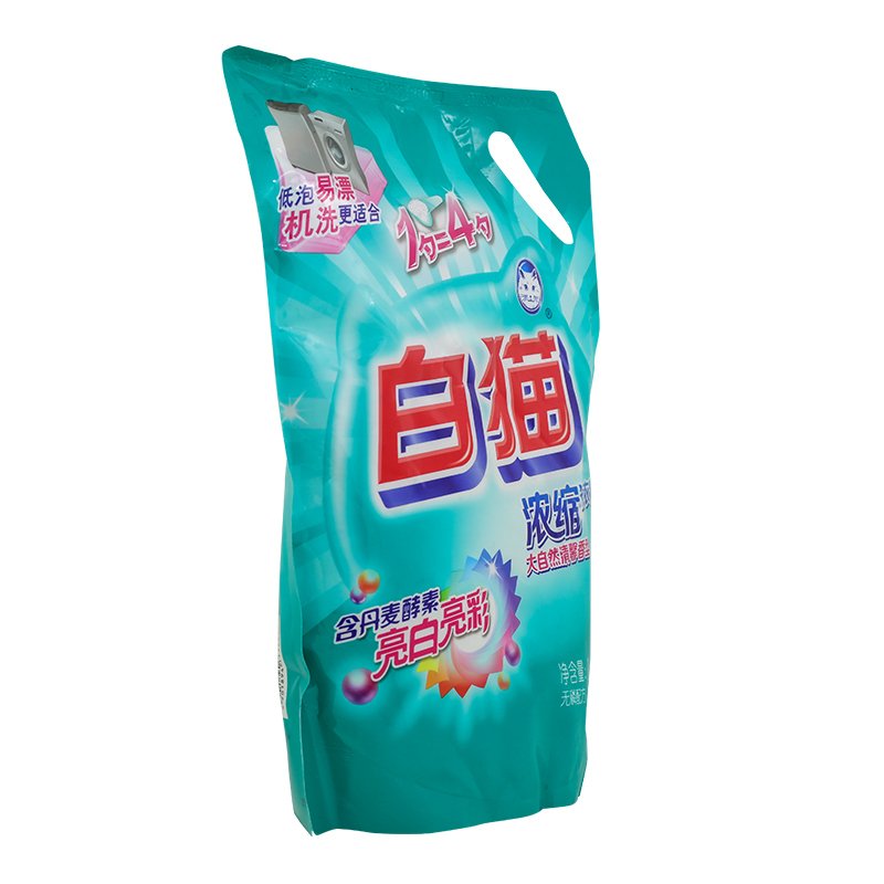 白猫新浓缩洗衣粉（丹麦进口生物酵素）1200g*6袋整箱装