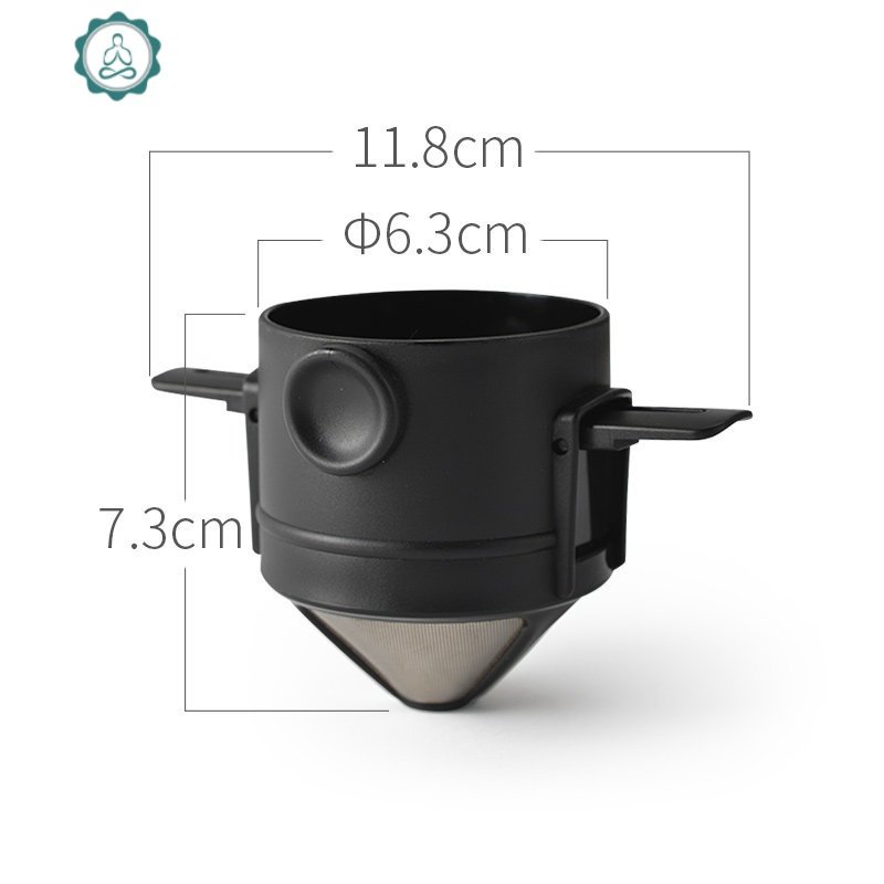 免滤纸咖啡过滤杯不锈钢咖啡滤网折叠式过滤器手冲杯便携咖啡器具 封后 小天使过滤杯+350ml手冲壶