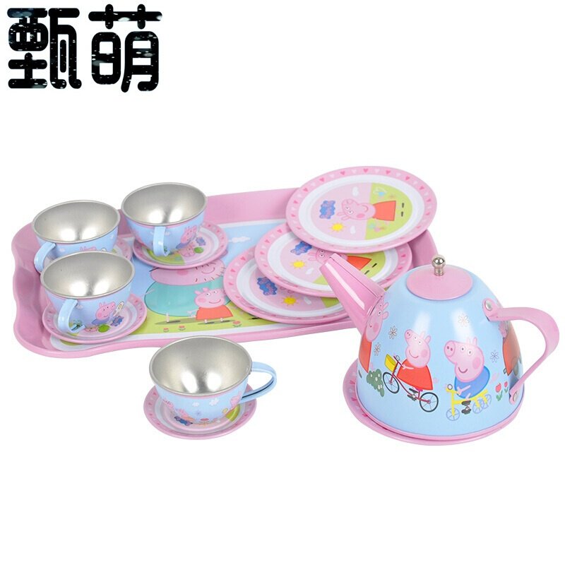 小猪仿真茶壶茶杯茶具儿童kitty女孩厨房过家家玩具套装 hellokitty+音乐蛋糕套餐