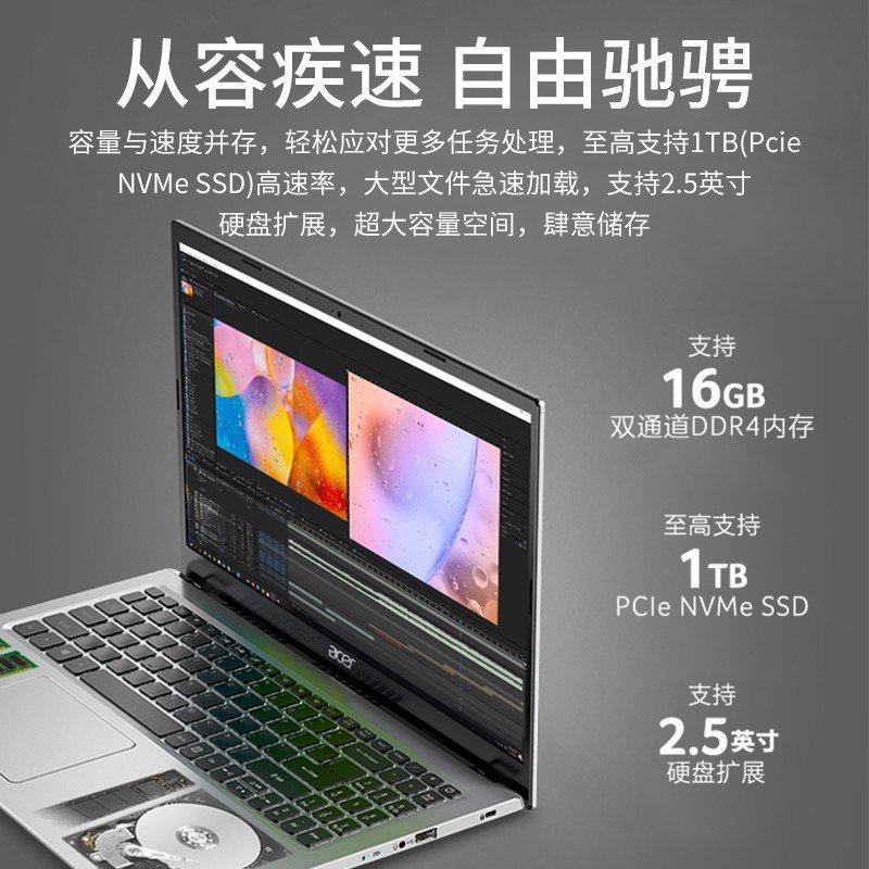 宏碁(acer)升级款 新蜂鸟fun 14英寸 (十一代酷睿i7 16g 512g)定制