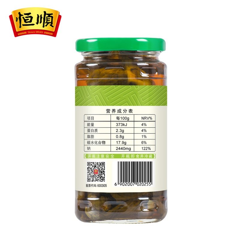 镇江馆 恒顺乳黄瓜375g 酱菜咸菜 腌制泡菜 下饭拌面