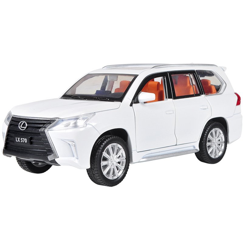 正品雷克萨斯LX570合金汽车模型车NX200t逼真RX350金属儿童玩具车 LX570六开-黑_880