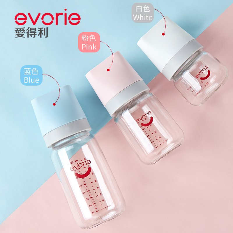 爱得利婴儿奶瓶儿玻璃新生儿奶瓶喂水小奶瓶宽口径奶瓶大宝宝80ML【EA-300】