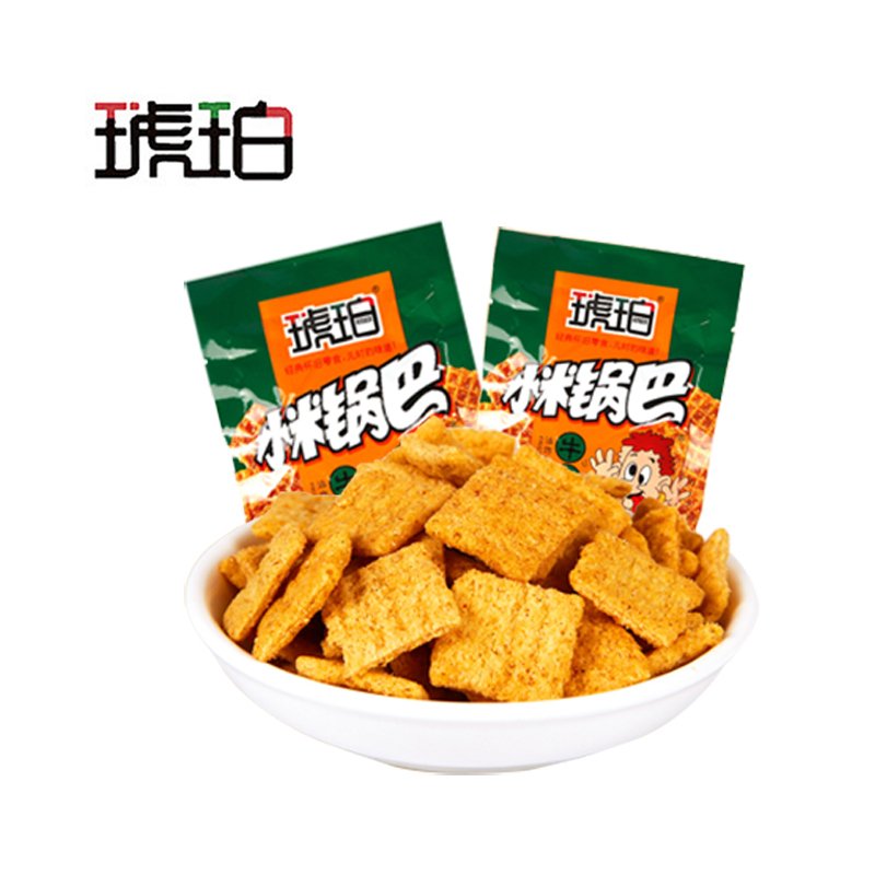 琥珀小米锅巴手工25g*20包（牛肉味）整箱批发宿舍小零食小吃膨化休闲食品小包装