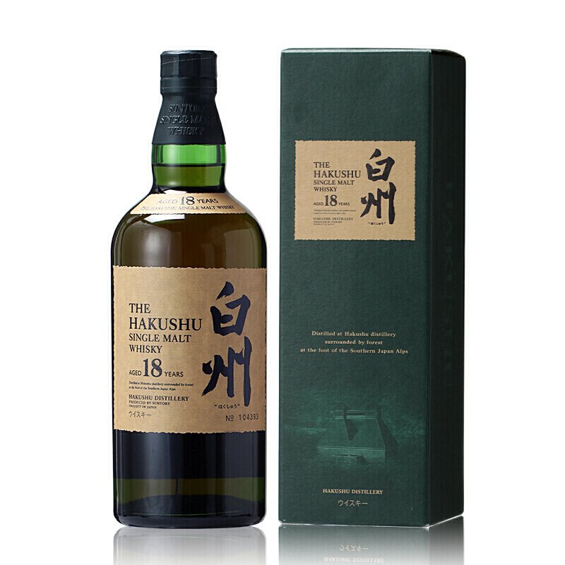 三得利威士忌 suntory 日本原装进口 可乐桶 hakushu/白州18年/700ml