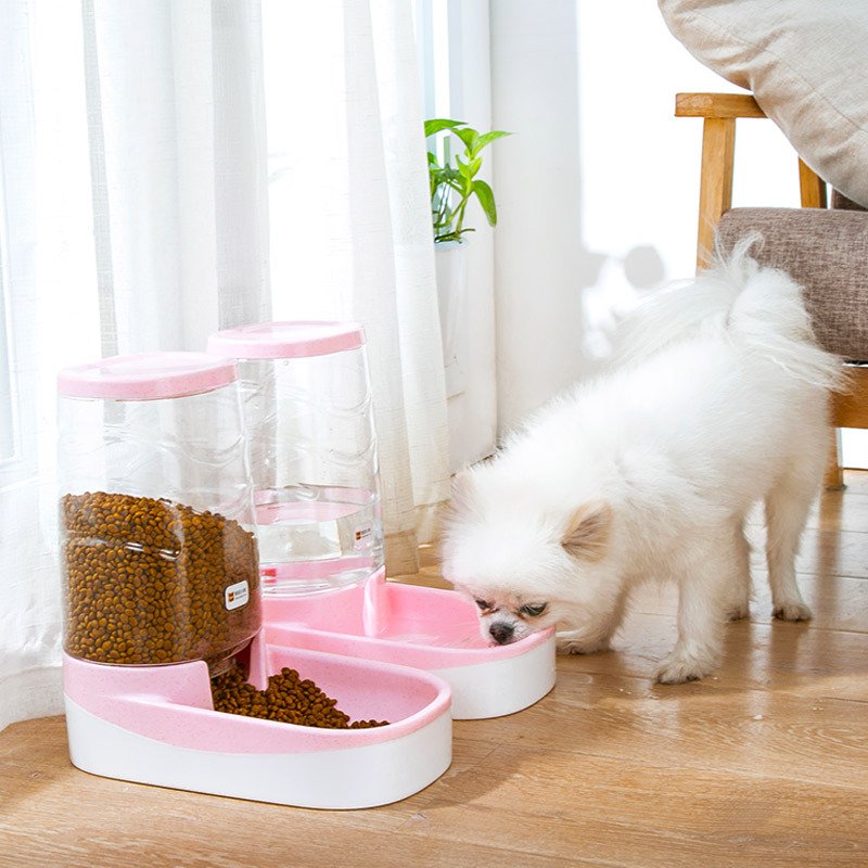 宠物狗狗自动饮水器饮水机猫咪自动喂食器猫喂水器水盆狗喝水神器 分体式喂食饮水器（建议10斤内宠物使用）