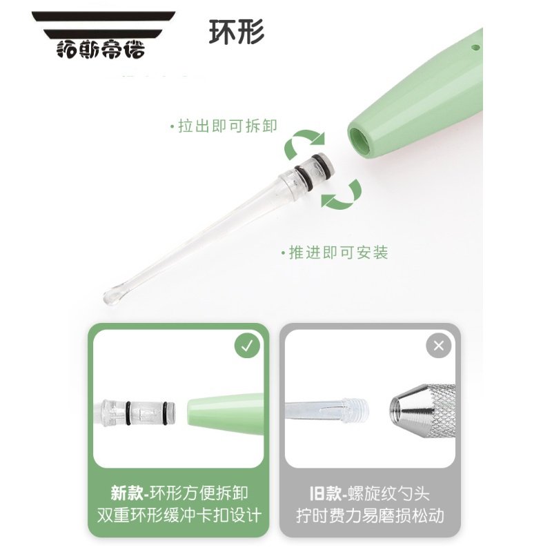 拓斯帝诺掏耳神器挖耳勺可视儿童发光耳勺宝宝采耳工具掏耳朵屎挖耳朵带灯 淡翠绿【充电款】发光耳镊/单支7Q1MJI