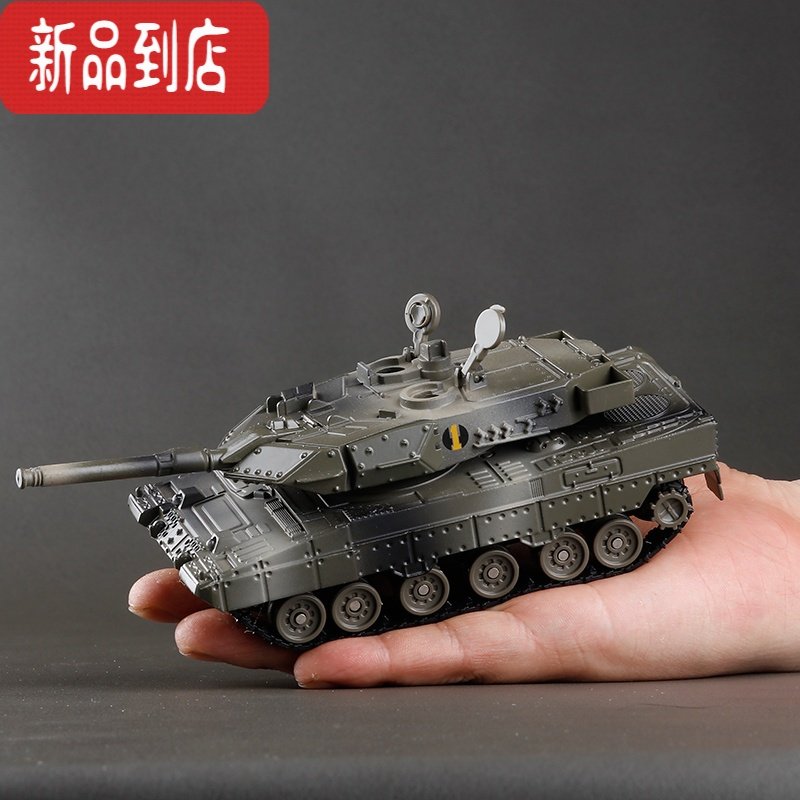 真智力新品合金坦克1:48豹2A6T99装甲车M1A2美式履带声光模型车 墨绿色 豹2A6 仿真滑行