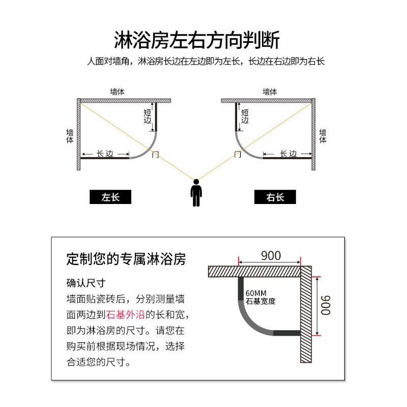 网红淋浴房弧扇形干湿分离卫生间它墅家用洗澡隔断整体浴室玻璃门定制(KH2)_8_0