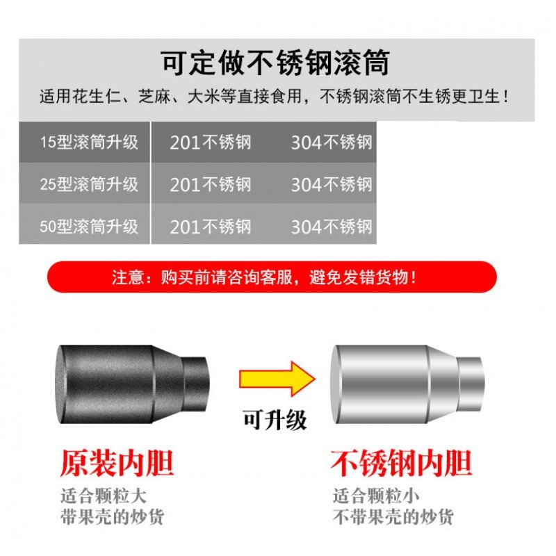 电燃气炒货机糖炒板栗机炒栗子机器商用炒瓜子花生芝麻机器全自动 电热50型(220v/380v)炒货机