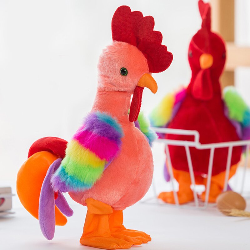 儿童玩具大公鸡 儿童电动毛绒公鸡会叫大公鸡会唱歌跳舞惨叫鸡玩偶