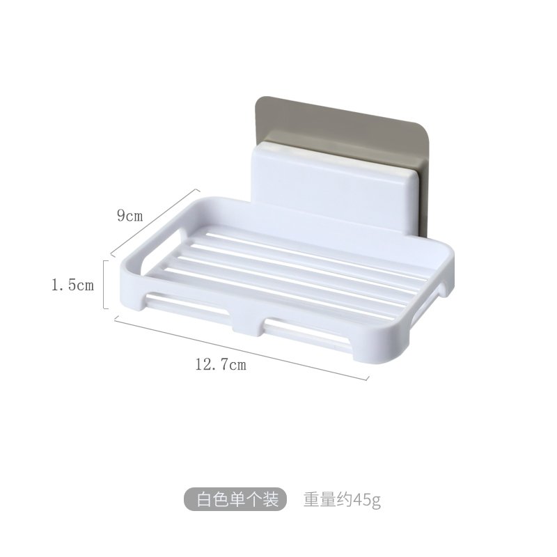 免打孔卫生间香皂架置物架吸盘墙上肥皂盒壁挂式浴室沥水肥皂架 三维工匠