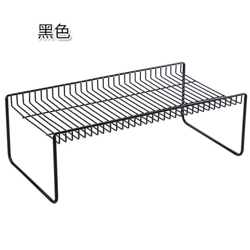 闪电客铁艺厨房置物架可拆卸调料架家用厨具收纳架橱柜碗碟架子 黑色