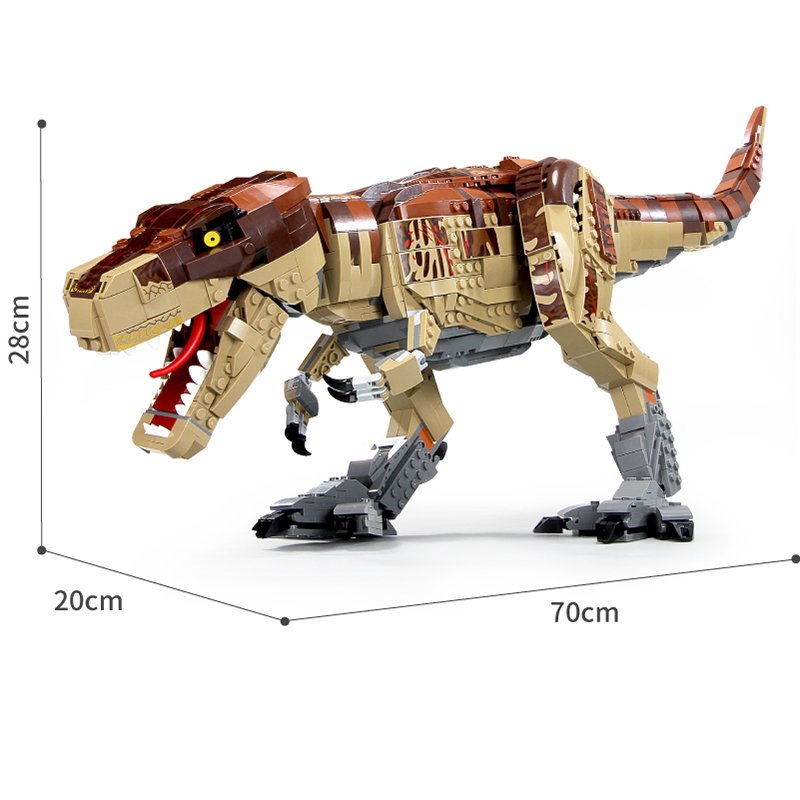 侏罗纪兼容乐高霸王龙雷克斯世界恐龙高难度拼装模型积木男孩玩具 霸王龙+小恐龙+人仔+透明球高品质砖块