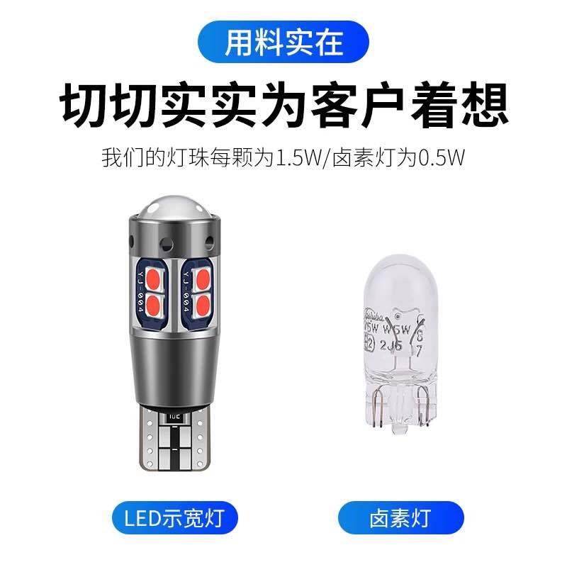 T10示宽灯冰蓝汽车led小灯泡改装高亮led小灯聚光超亮日间行车灯 超亮透镜款冰蓝（单个价） 单支装 超亮透镜_129