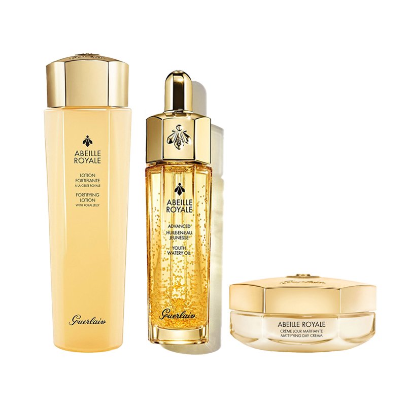 Guerlain娇兰帝皇蜂姿黄金系列组合套装 柔肤水150ml+复原蜜50ml+面霜50ml「滋润型」