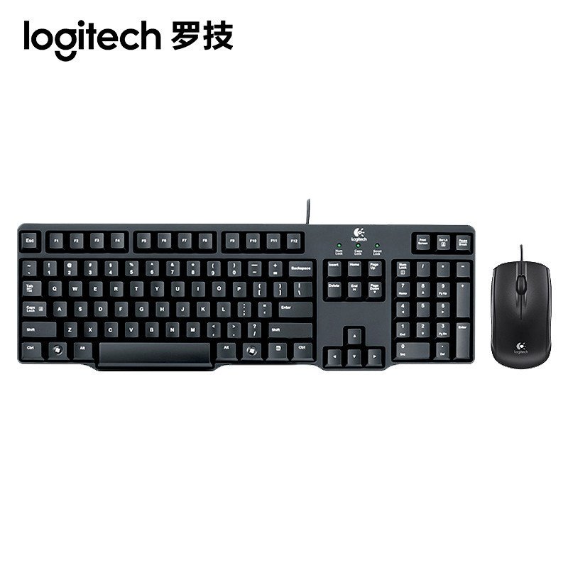 罗技（Logitech）MK100 2代 有线键鼠套装圆孔接口键鼠套装有线办公家用键盘鼠标