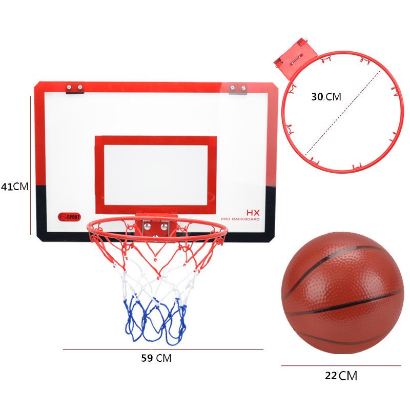 可扣篮小篮筐儿童挂式家用投篮球框架壁挂式宿舍寝室学生室内灌篮 大框红板+1个22CM皮球(5号球框）送6个挂钩+2铁钩