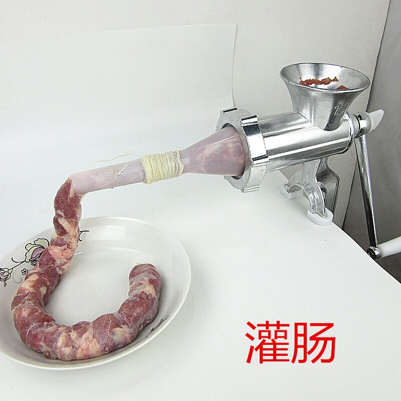 手动绞肉机家用灌肠机手摇小型绞菜搅碎肉蒜泥器不锈钢刀香肠 12号绞肉灌肠磨粉机_354