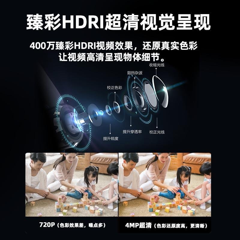 5G无线摄像头 wifi连手机远程360度全景家用 高清夜视网络监控器 64G