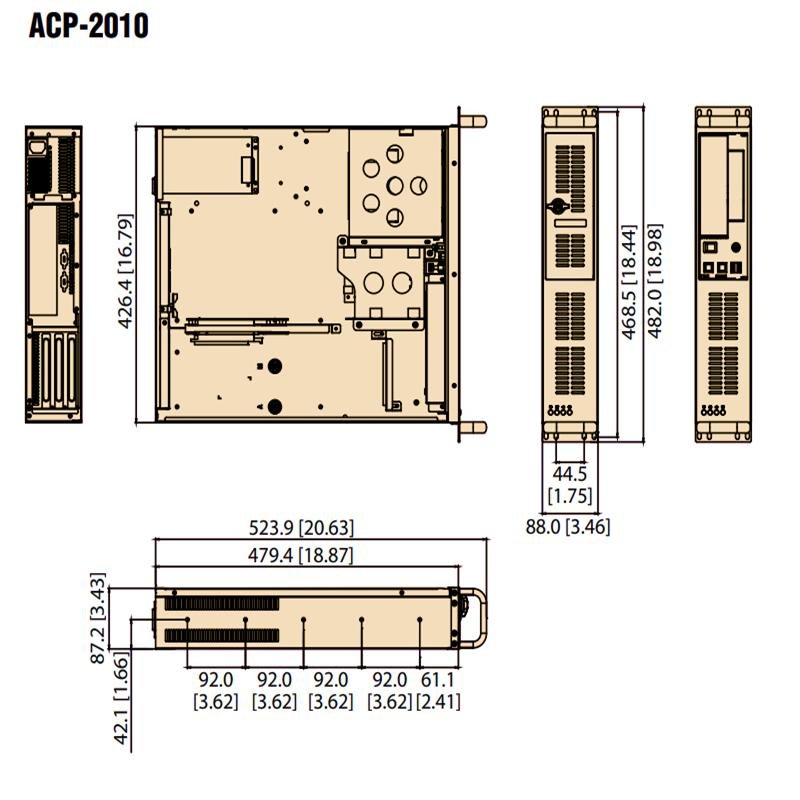 Tuunwa ACP-2010MB研华2U工控机701VG主板(i7 2600-8GB- 1TB+128GB固态)