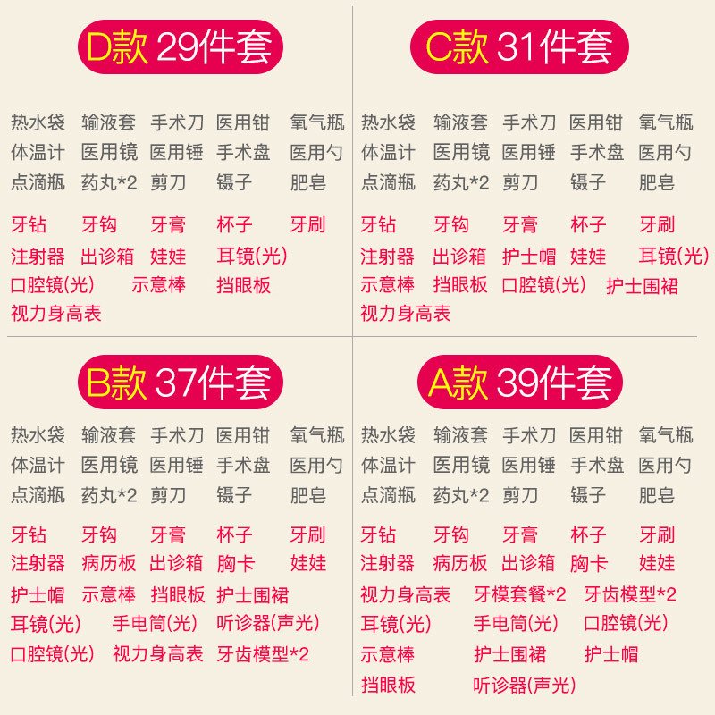 儿童过家家女孩仿真医生玩具宝宝1-2-3岁46幼儿男孩子5女孩子 20件套【粉】-医药箱