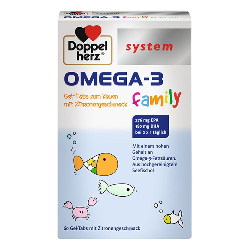 德国双心(Doppelherz) 深海鱼油 omega-3咀嚼片 4岁+