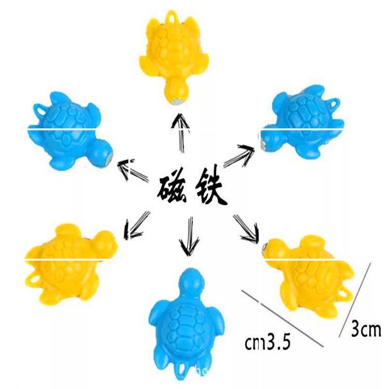 钓鱼玩具女孩玩具鱼钩仿真儿童戏水磁性磁力伸缩钓鱼竿男孩1-3岁 10个小桶