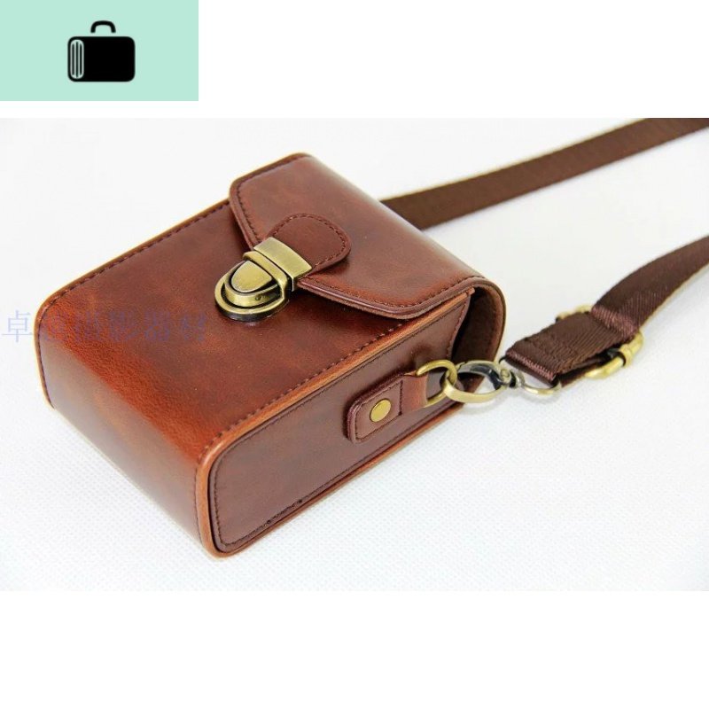 卡片机数码相机包适用佳能索尼尼康三星松下富士奥林巴斯皮套NEW LAKE 锁扣版咖啡色_445