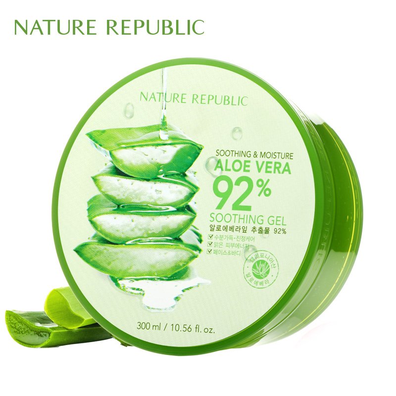 自然乐园/Nature Republic芦荟胶消炎镇静舒缓芦荟控油平衡滋润舒缓肌肤保湿面霜 芦荟胶300ml