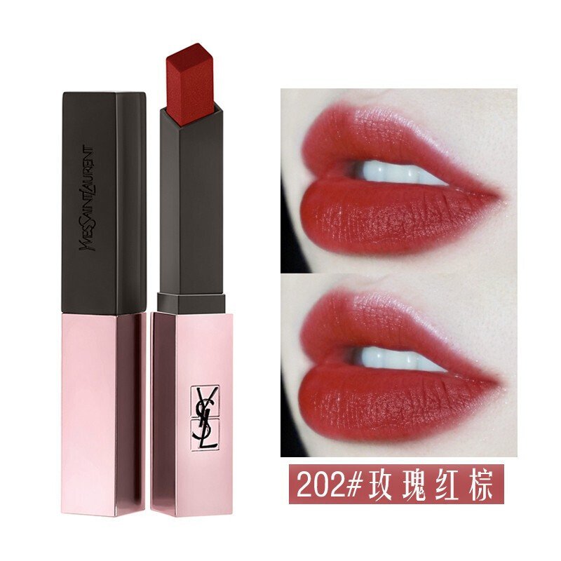 圣罗兰(YSL)细管柔光口红 小粉条哑光口红 202#玫瑰红棕