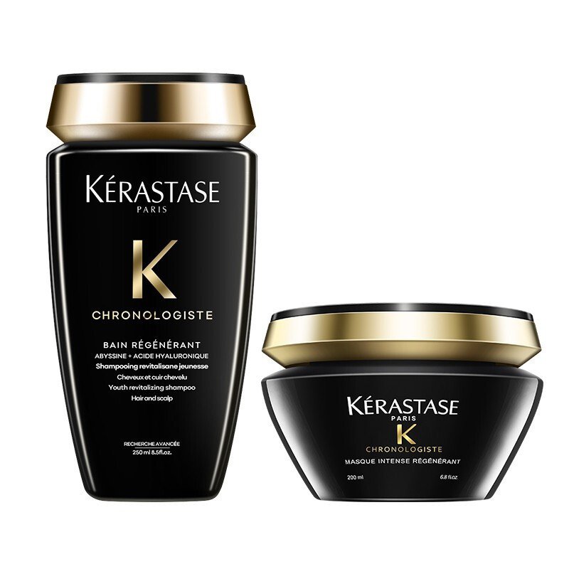 卡诗(KERASTASE)黑钻凝时洗护套装 修护润泽顺滑干枯毛躁 鱼子酱洗发露250ml+发膜200ml