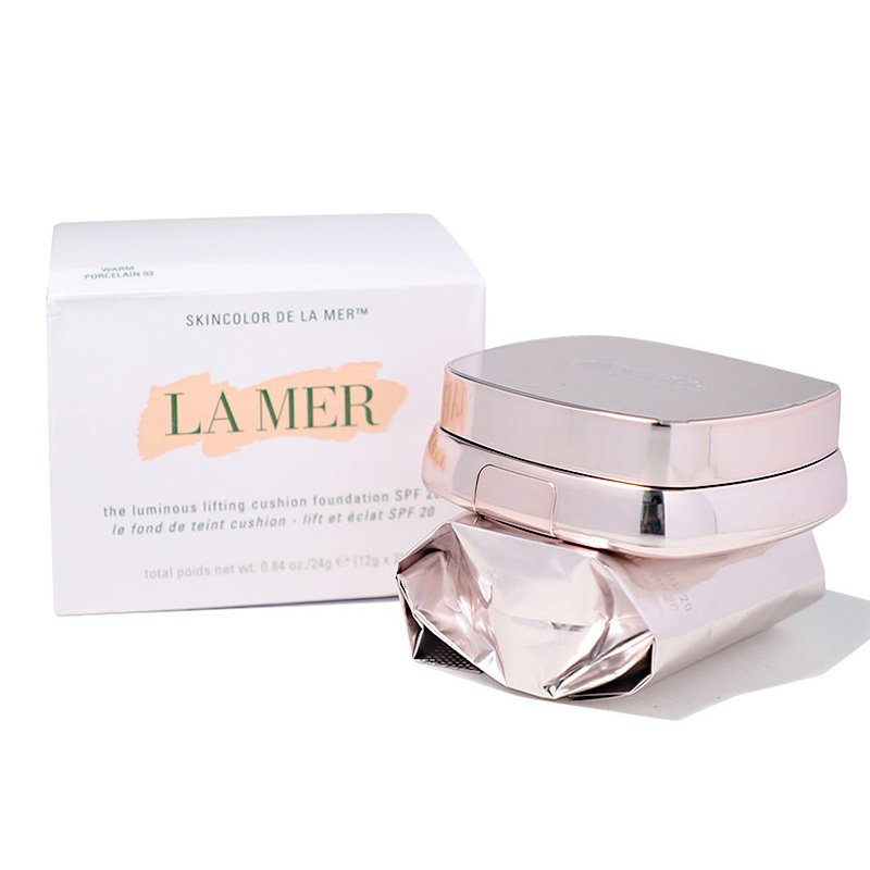 LA MER 海蓝之谜 鎏光焕变气垫粉底液 1#粉瓷色 替换芯12g*2 持久水润紧致