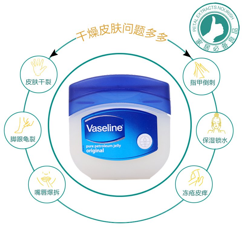 【满199减100】Vaseline凡士林润肤霜护手霜身体乳唇膏防冻疮防裂 100ml