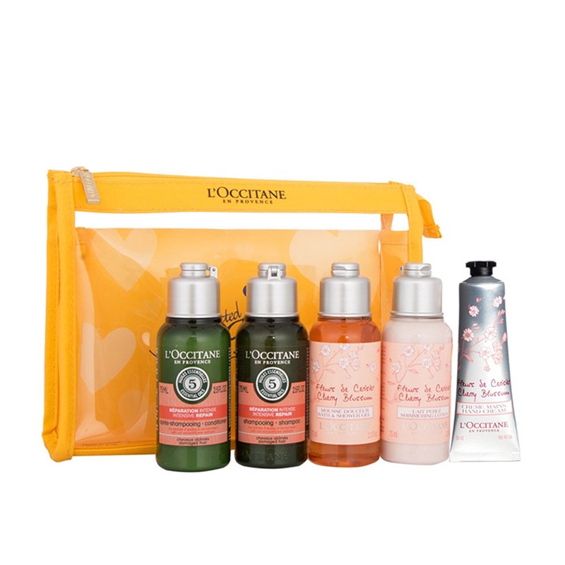 L'occitane 欧舒丹 明星产品套装沐浴啫喱75ml+润肤乳75ml+手霜30ml+洗发露75ml+护发素75ml