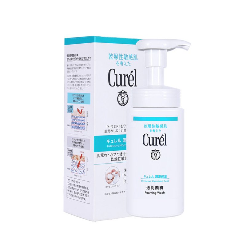 珂润（Curel）润浸保湿洁面泡沫150ml 洗面奶 收缩毛孔 深层清洁 氨基酸洁面乳泡沫慕斯 正品