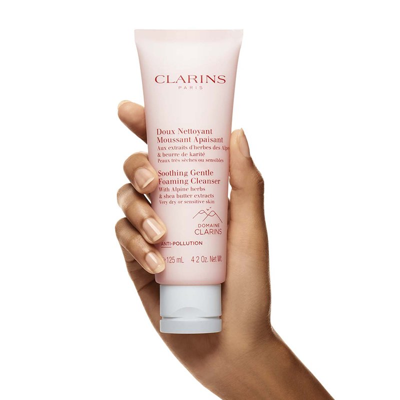 CLARINS娇韵诗 舒缓泡沫洁面膏 保湿 清洁 舒缓 清爽 洗面奶 125ml 法国原装进口