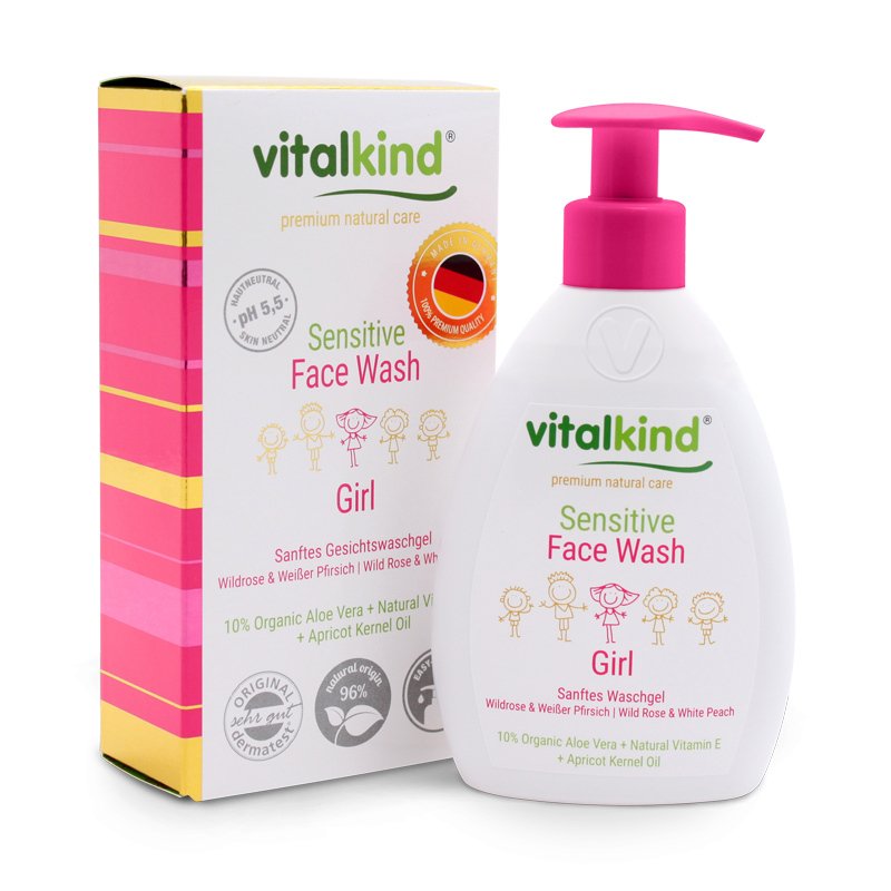 vitalkind薇塔坎德德国进口温和洗面奶3岁以上儿童洁面乳 女孩花香200ML