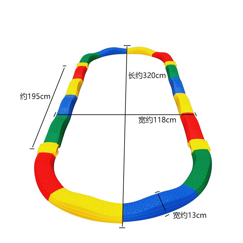 平衡触觉板 感统训练器材幼儿园脚踩触觉平衡板儿童独木桥平衡木室内家用玩具 普通款20件套