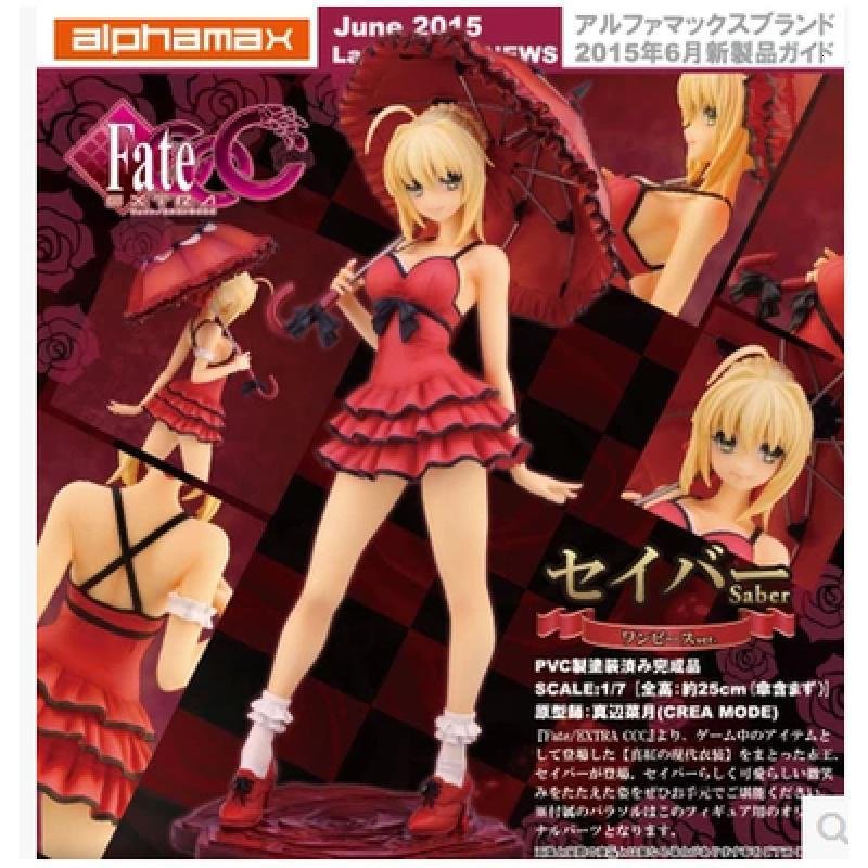 优质版 Alphamax Fate/Extra 红塞巴 Saber尼禄连衣裙 撑伞手办_120