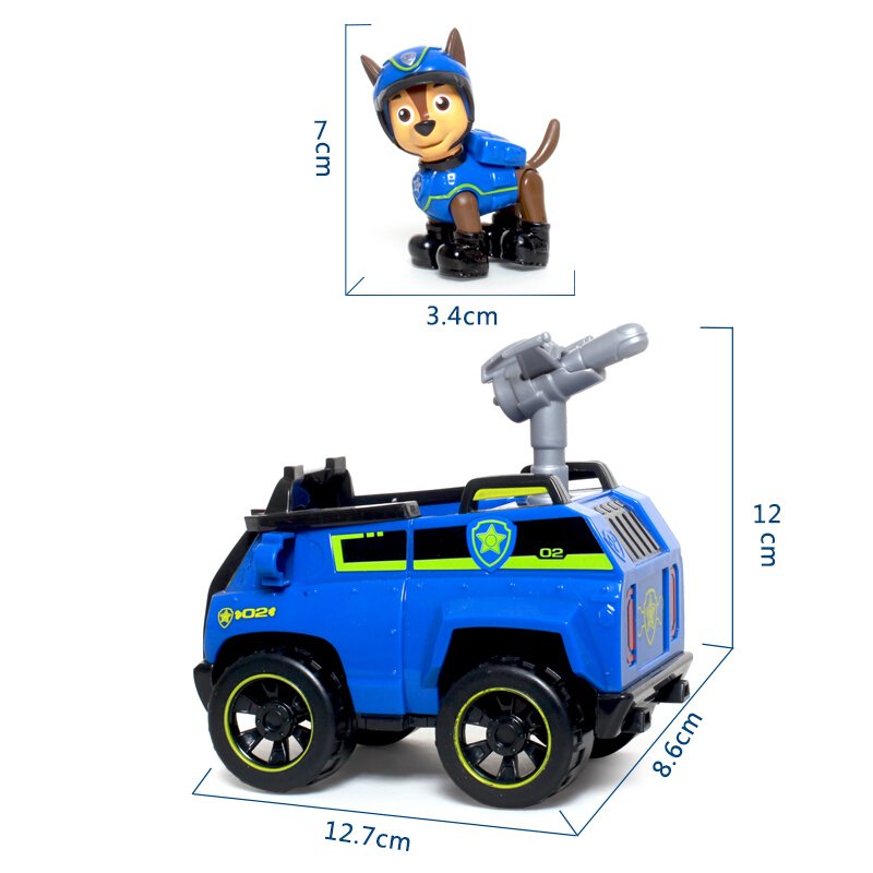 汪汪队立大功狗狗巡逻队全套救援赛车旺旺队套装小狗汽车阿奇毛毛天天警车救护车儿童玩具 大号救援车-特务警车+阿奇