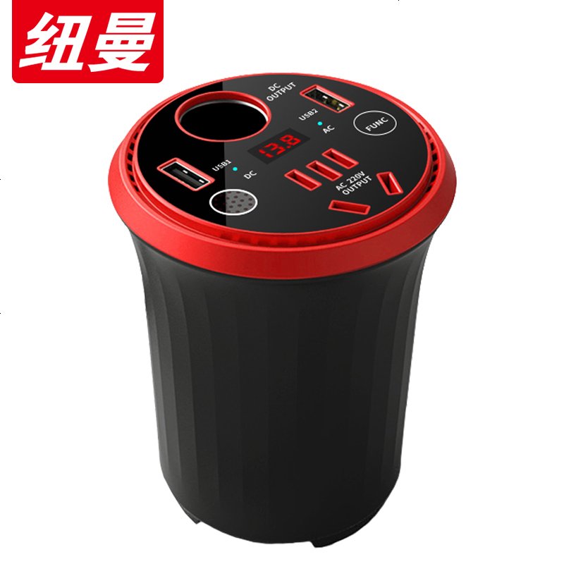 纽曼智能车载逆变器12v转220v电源多功能货车充电器小型大功率 轿车/SUV 12V旗舰版【智能语音提示