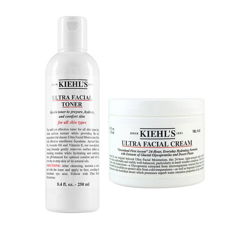 美国KIEHL''S/科颜氏 高保湿面霜50ML+高保湿精华爽肤水250ML 组合装 护肤套装