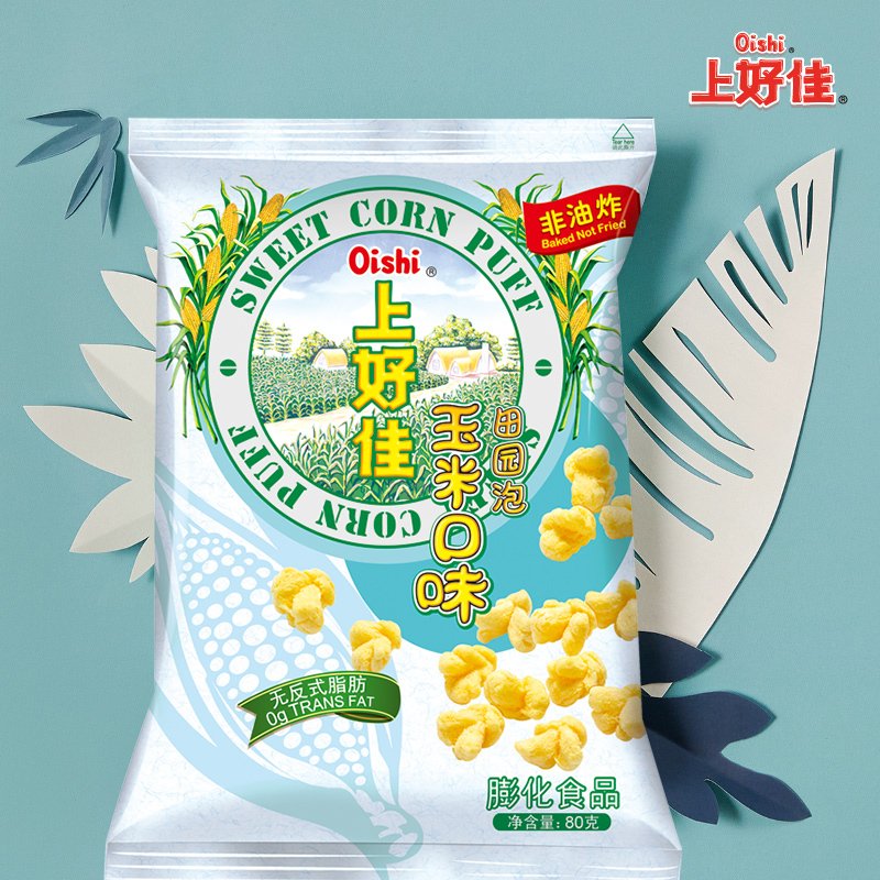 上好佳玉米口味田园泡芙80g