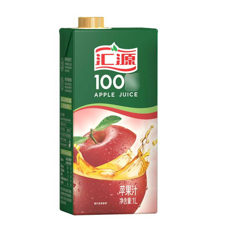 汇源 100%苹果果汁1L*6盒 便携装果汁饮料