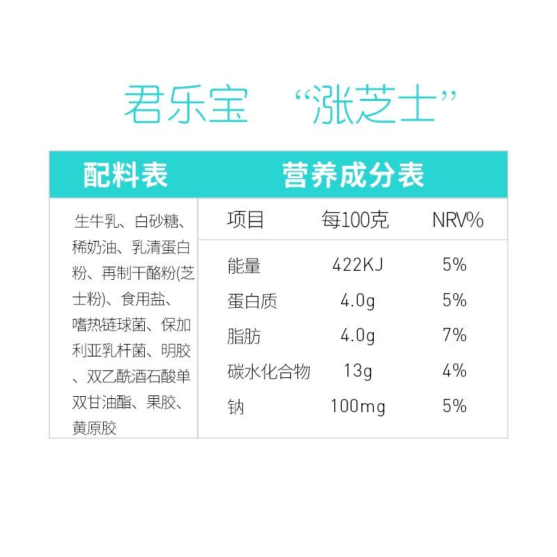 君乐宝涨芝士啦180g*12袋整箱装