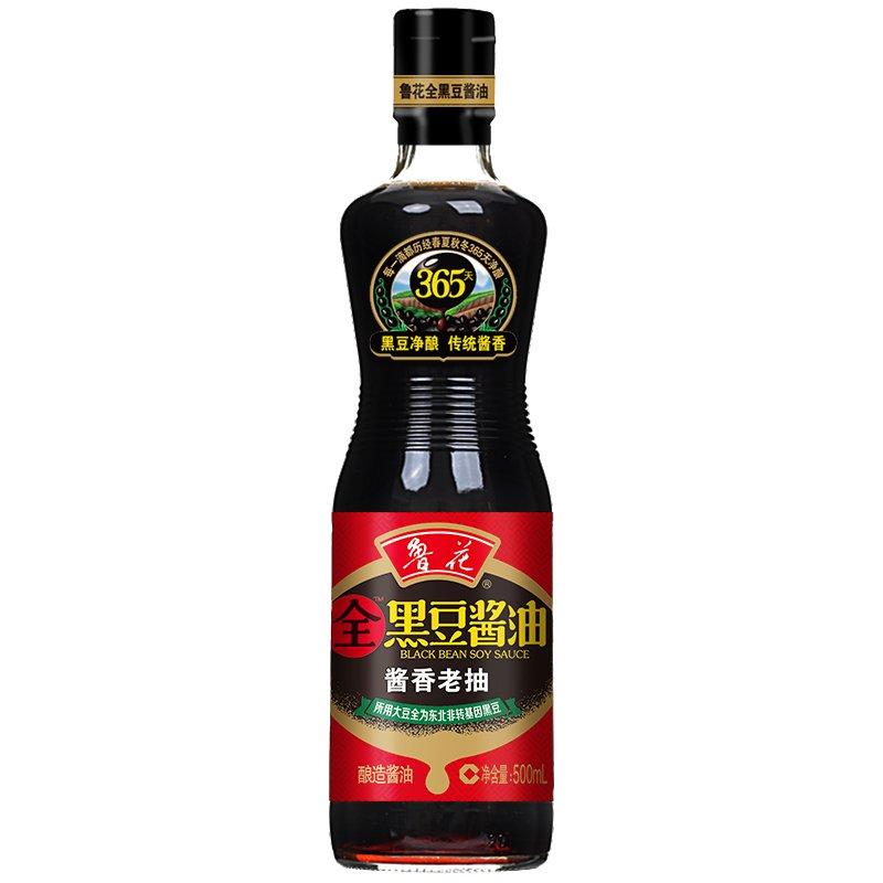 鲁花全黑豆酱油酱香老抽500mL