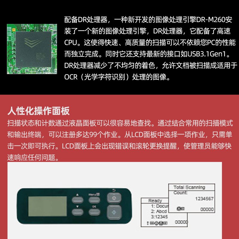 佳能（Canon）DR-M260E A4幅面高速文件扫描仪 60页120面每分钟