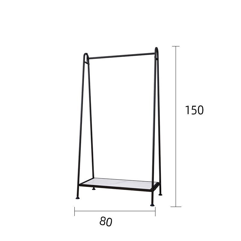 网红服装店展示架卧室衣帽架落地闪电客简易铁艺挂衣架子家用衣服晾衣架 黑色带板长80宽40高150 官方标配