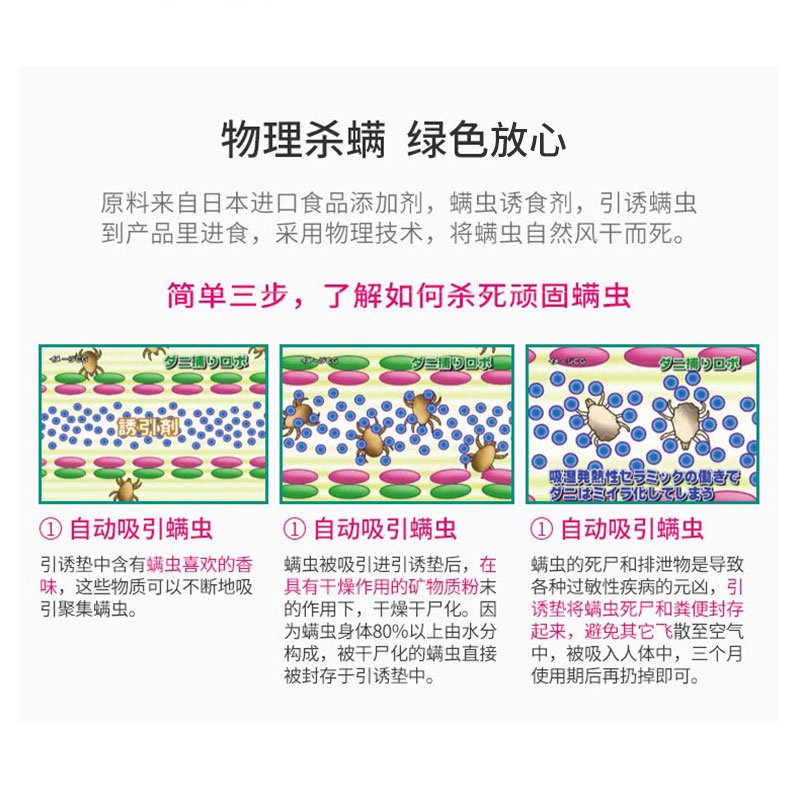 渔生堂除螨贴 杀虫剂除螨包床上用品药粉去螨跳蚤贴尘螨引诱吸附防螨虫垫免洗去捕螨虫贴非喷雾 五盒装